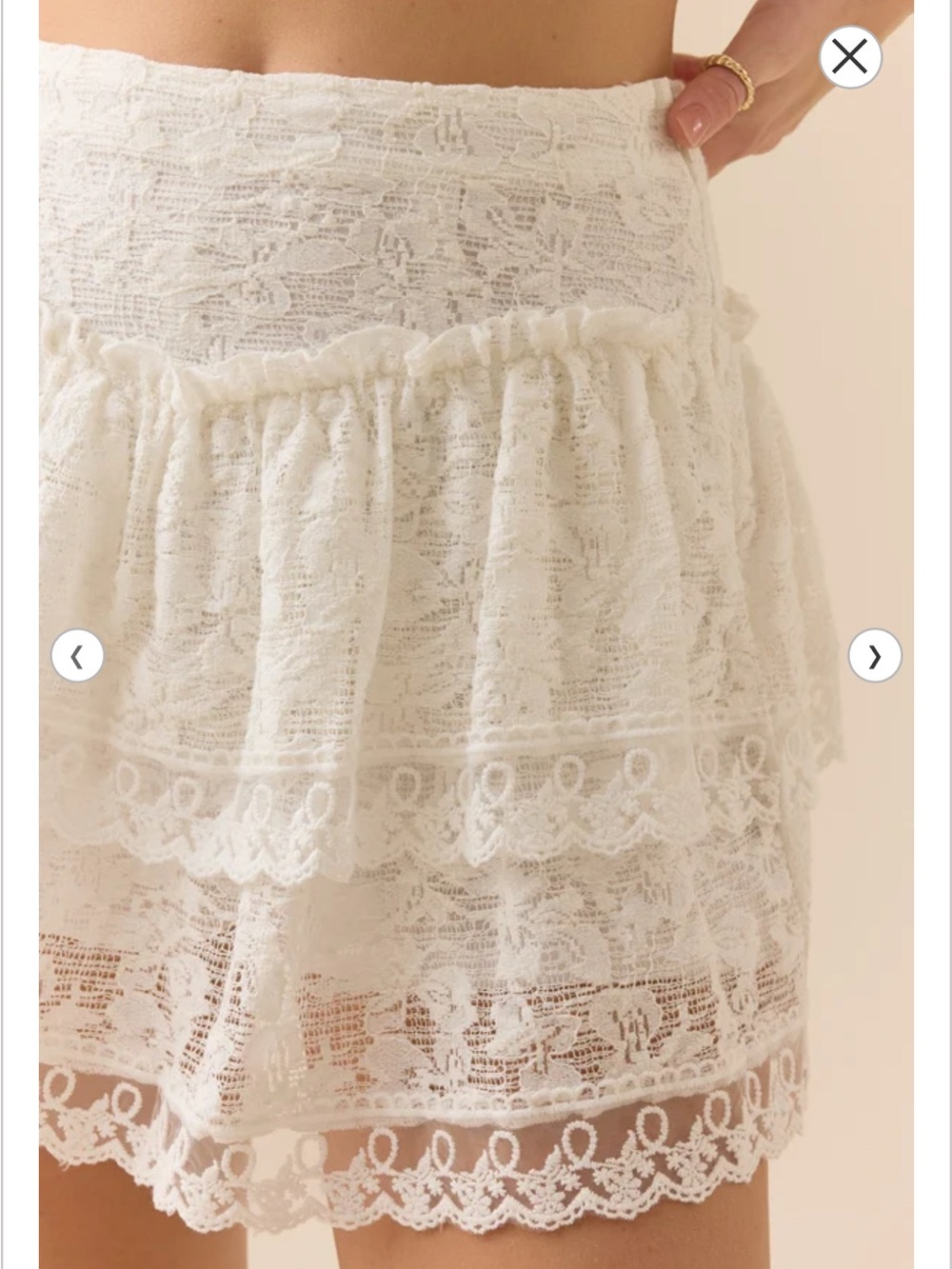 Altar’d State White Lace Tiered Mini Skirt - Picture 4 of 5